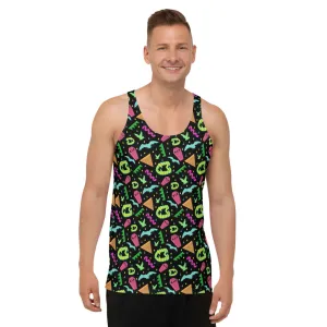 90s Style Vampire Fang Pattern Unisex Tank Top / All Over Print