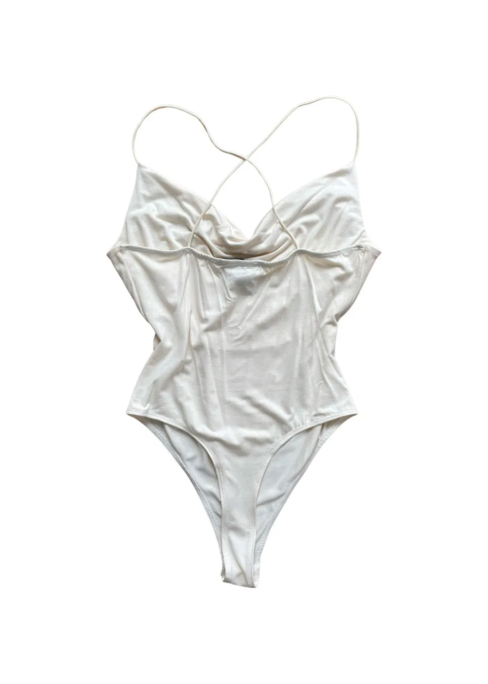 Adriana Cowlneck Bodysuit - White