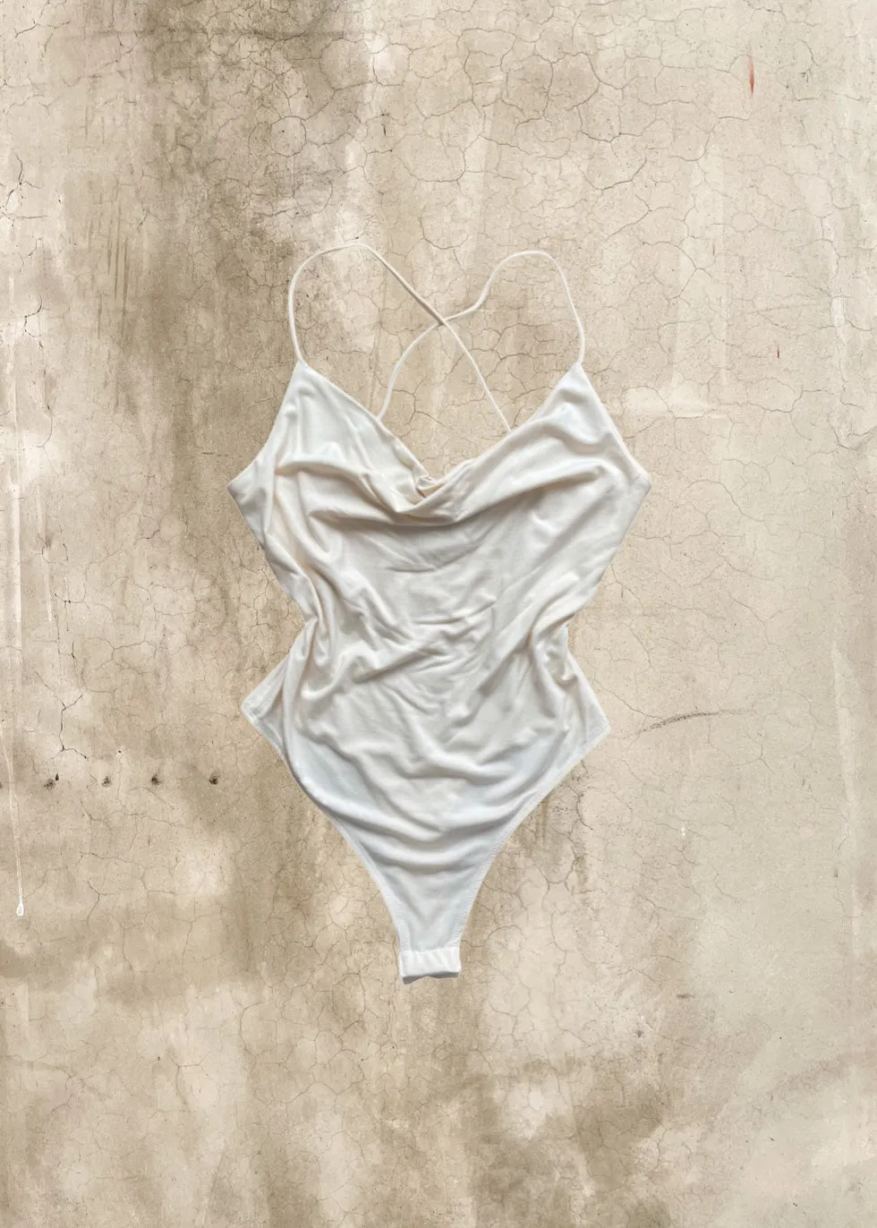 Adriana Cowlneck Bodysuit - White