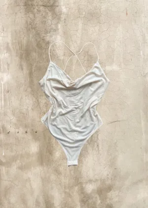 Adriana Cowlneck Bodysuit - White