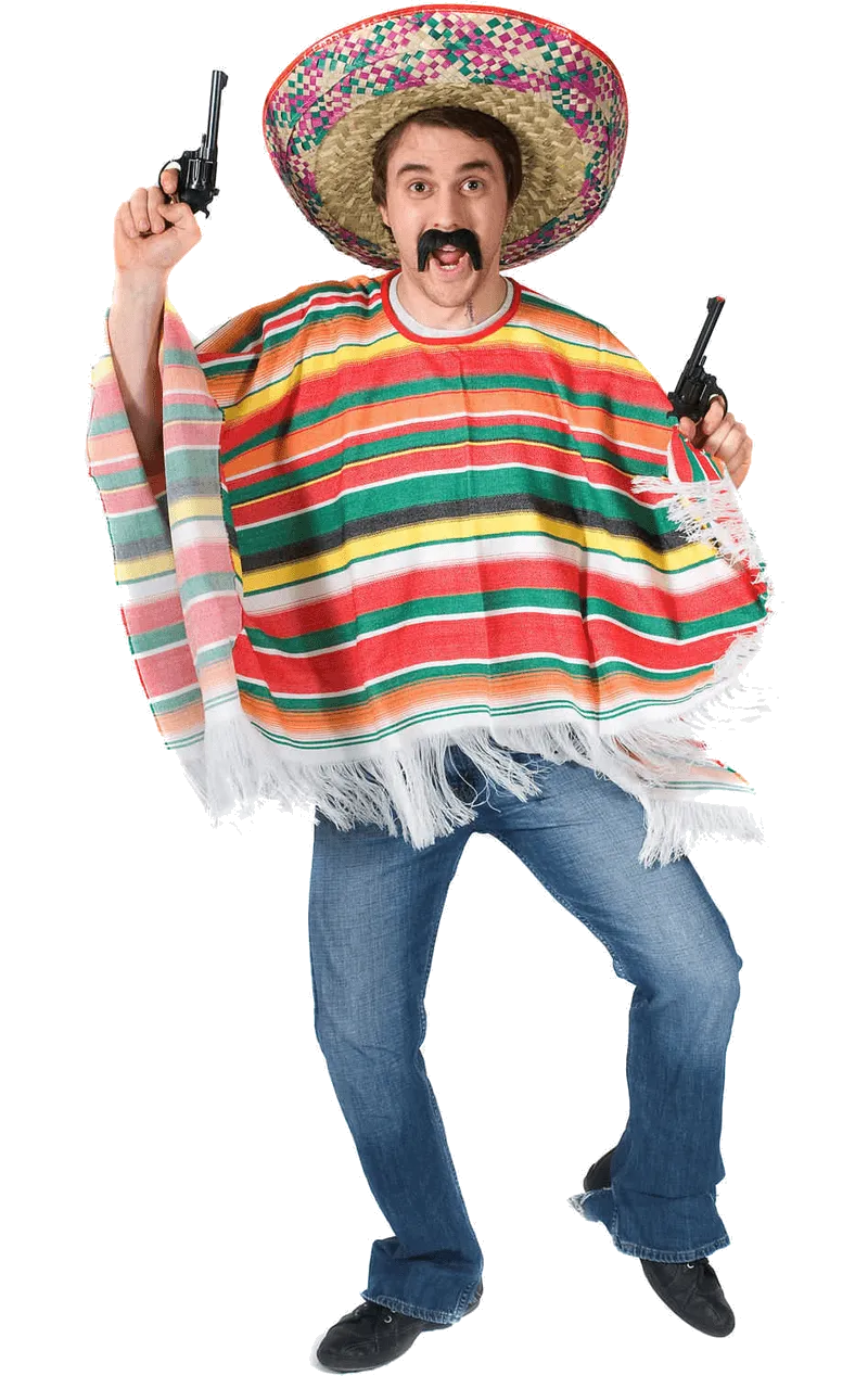 Adult Rainbow Mexican Poncho