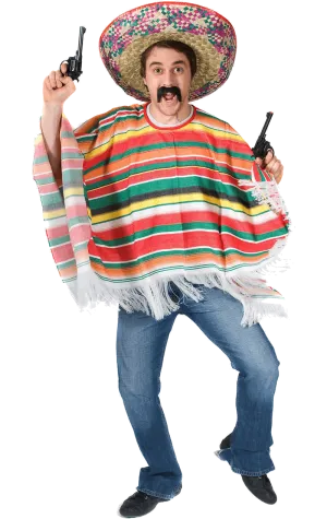 Adult Rainbow Mexican Poncho