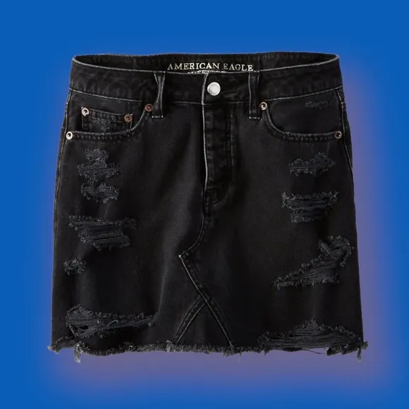 AEO Hi-Rise Festival Denim Mini Skirt