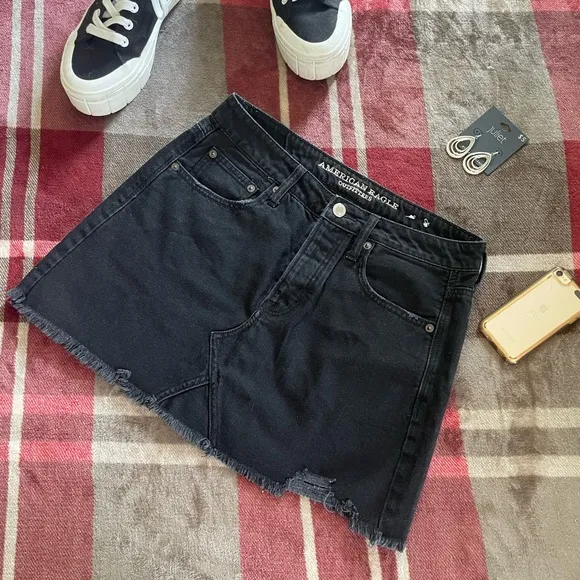AEO Hi-Rise Festival Denim Mini Skirt