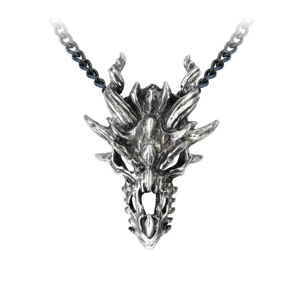 Alchemy Gothic P625  Dragon Skull Pendant Necklace