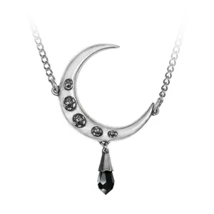 Alchemy P846 Lune Noir Necklace Gothic Pendant England Moon Black Crystal