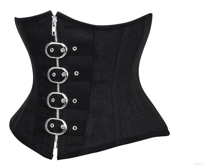 Angelena Gothic Black Jute Underbust Corset