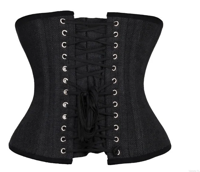 Angelena Gothic Black Jute Underbust Corset