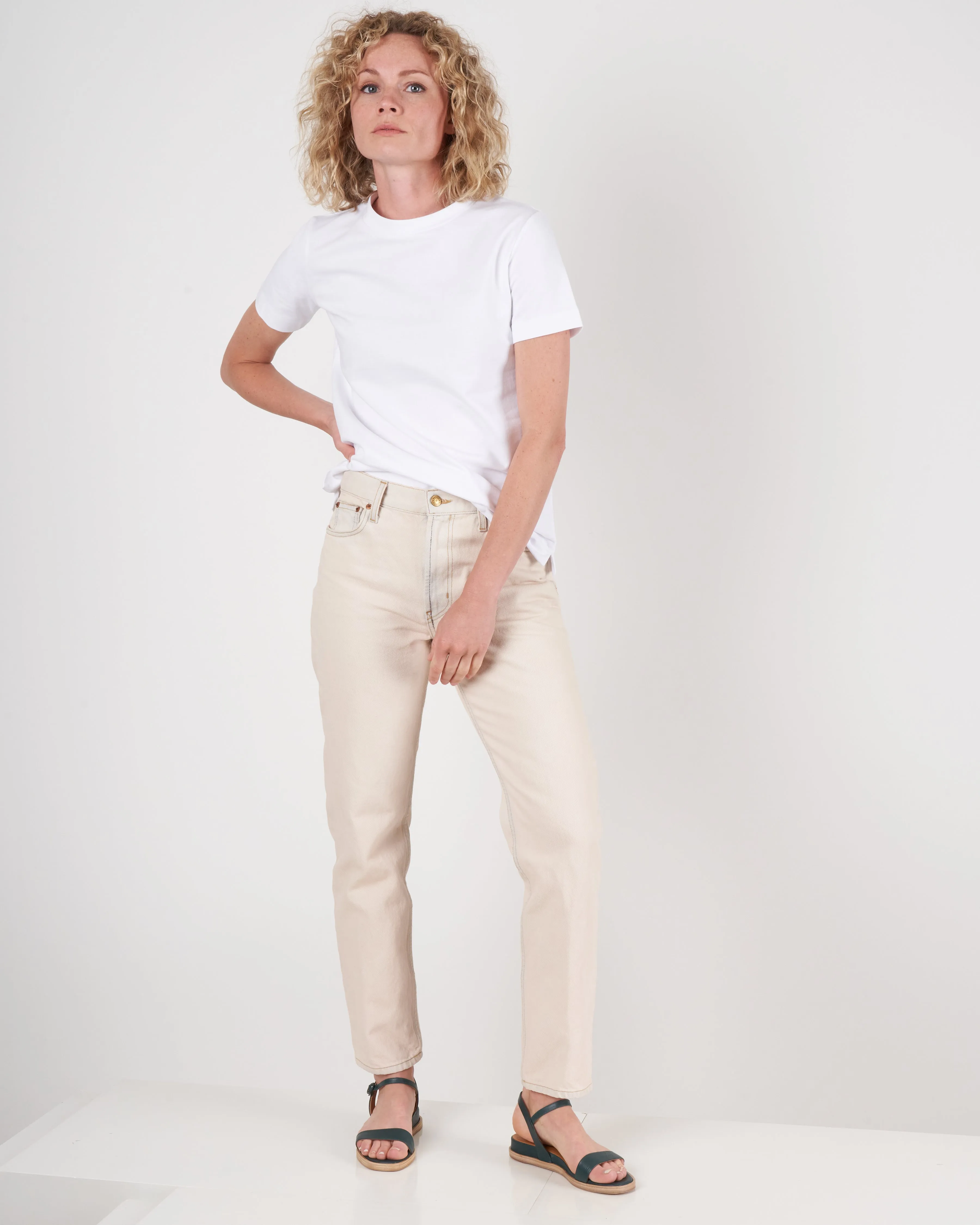 arts mid rise straight jean - pink