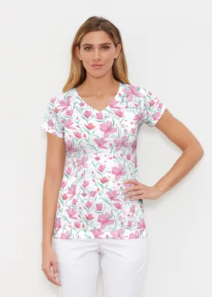 Azalea (8109) ~ Signature Cap Sleeve V-Neck Shirt