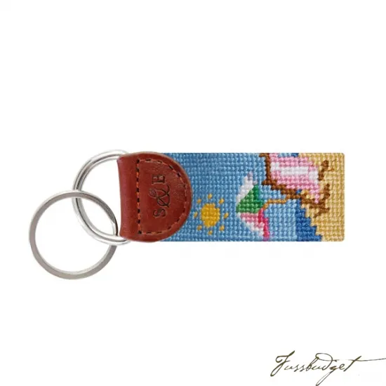 Beach Scene Needlepoint Key Fob