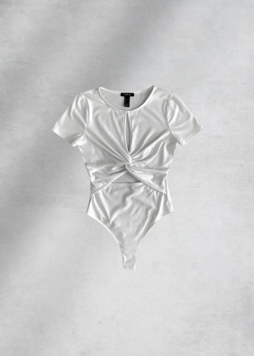 Beatrice Twisted Front Bodysuit - White