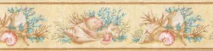Beige Beach Coral Sea Shell PB58008B Wallpaper Border