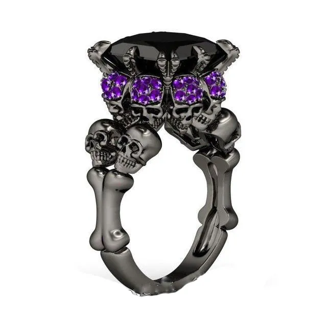 Biker Skull Engagement Ring