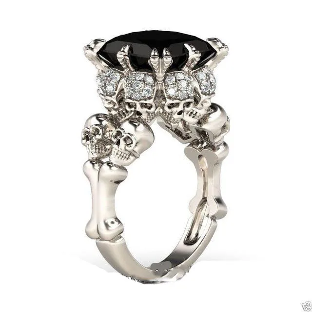 Biker Skull Engagement Ring