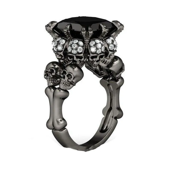 Biker Skull Engagement Ring