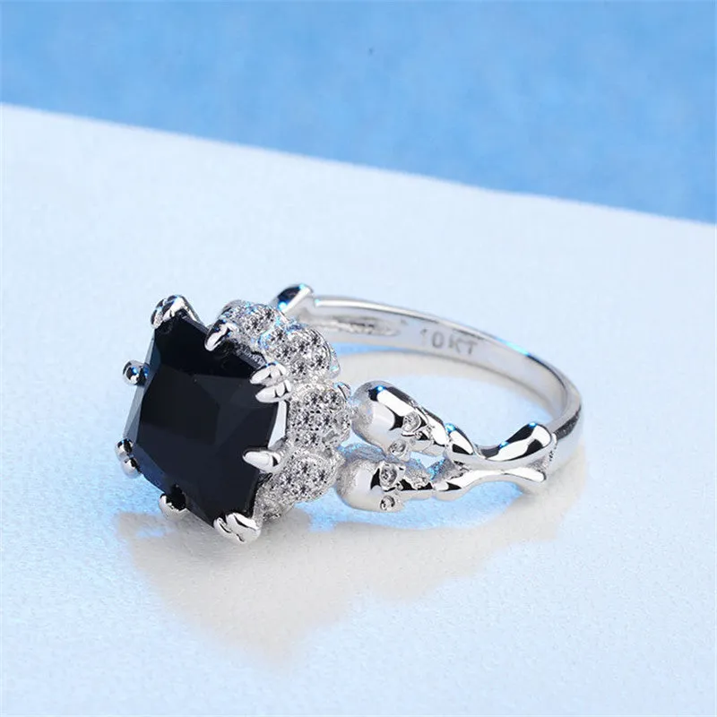 Biker Skull Engagement Ring