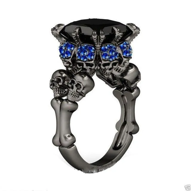 Biker Skull Engagement Ring