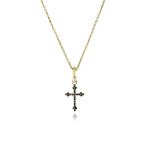 Black Diamond Baby Gothic Cross Pendant