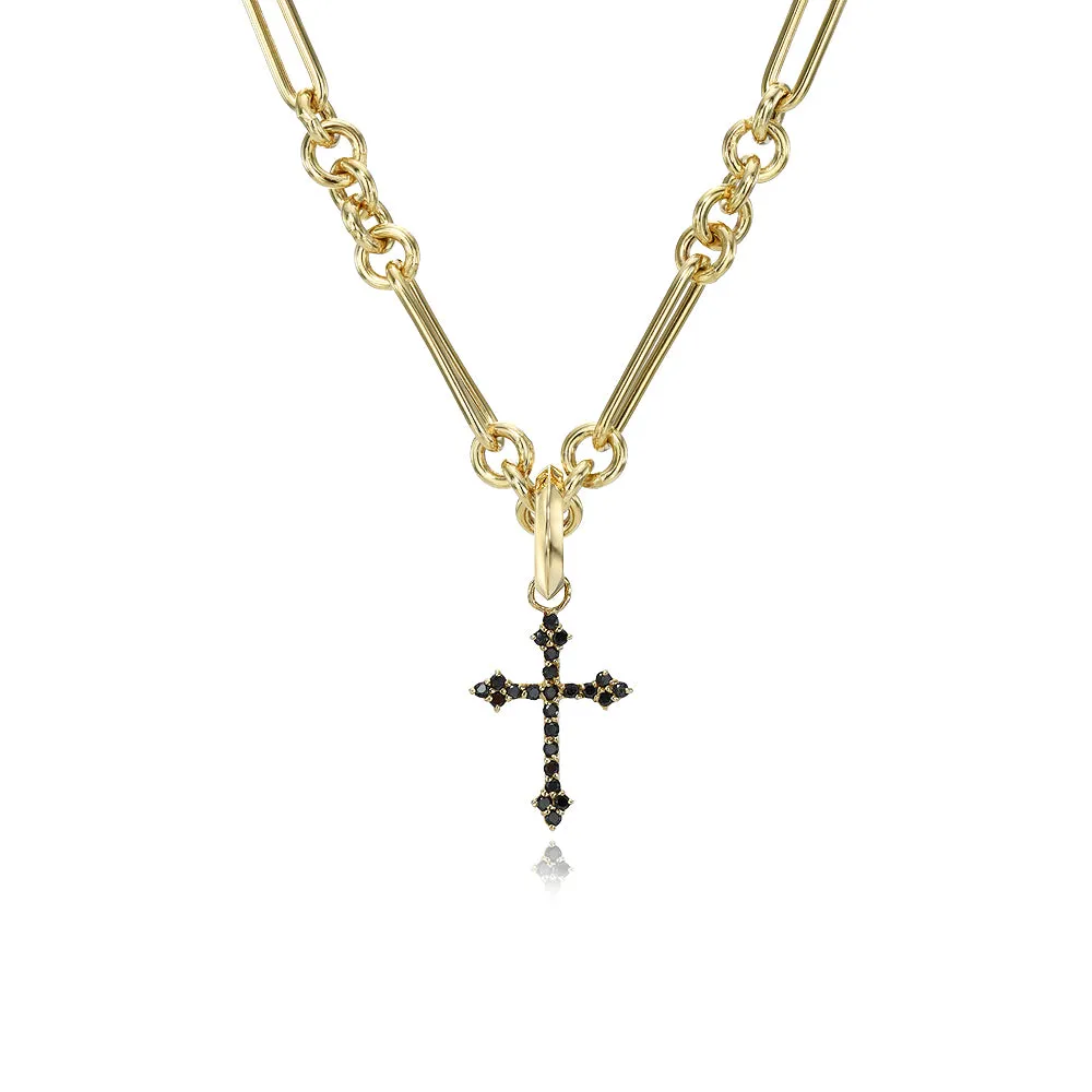 Black Diamond Baby Gothic Cross Pendant
