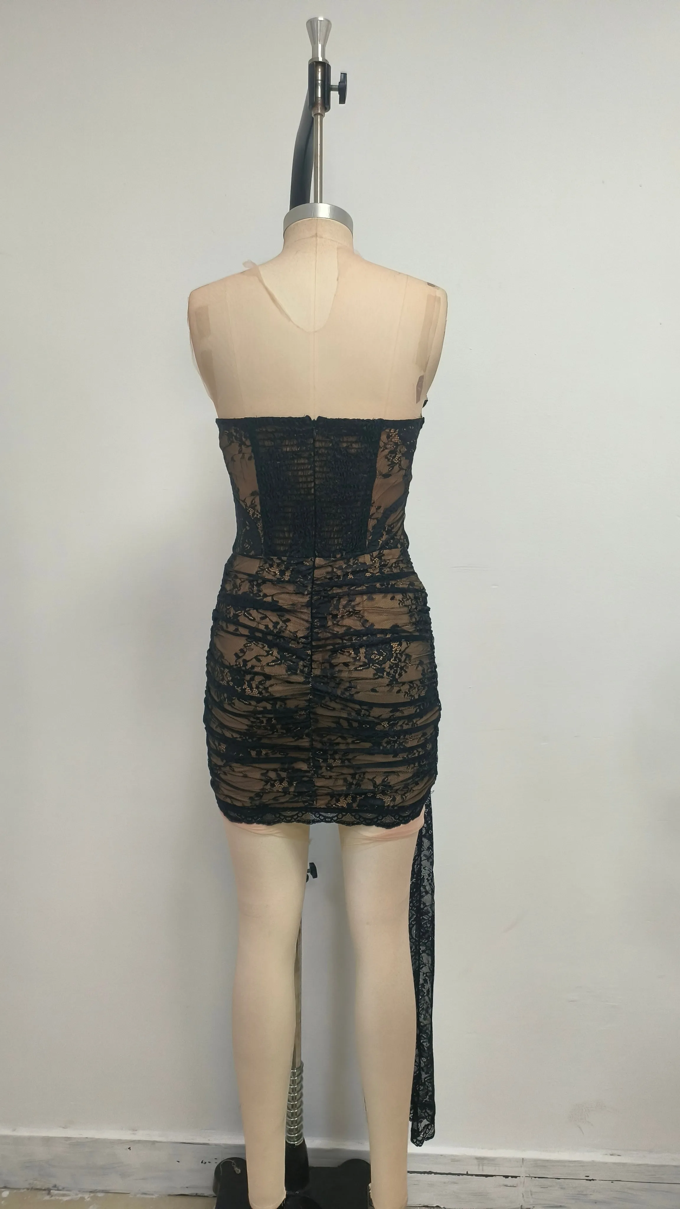 Black Lingerie Corset Mini Skirt