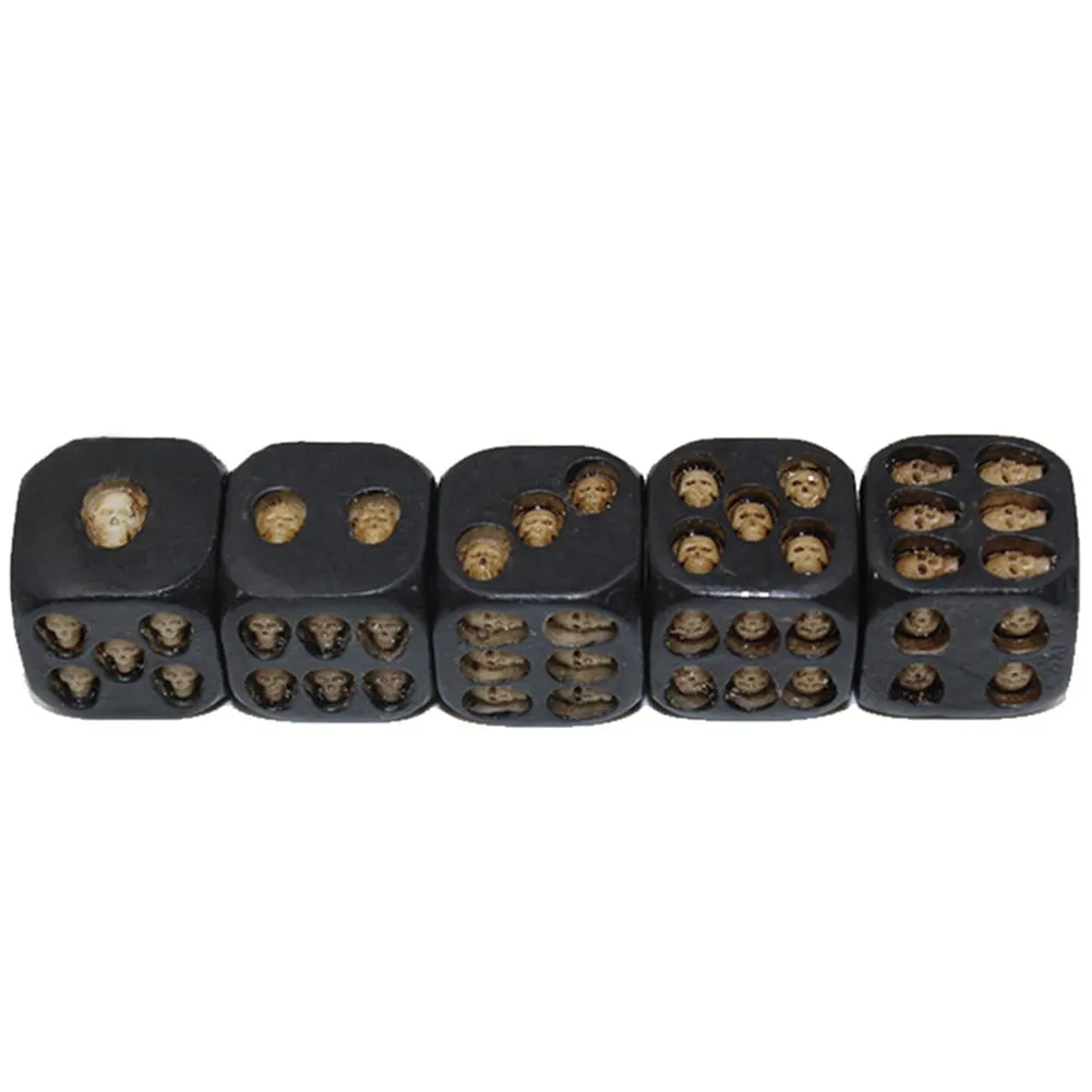 Black Skull Dice (Set of 5)