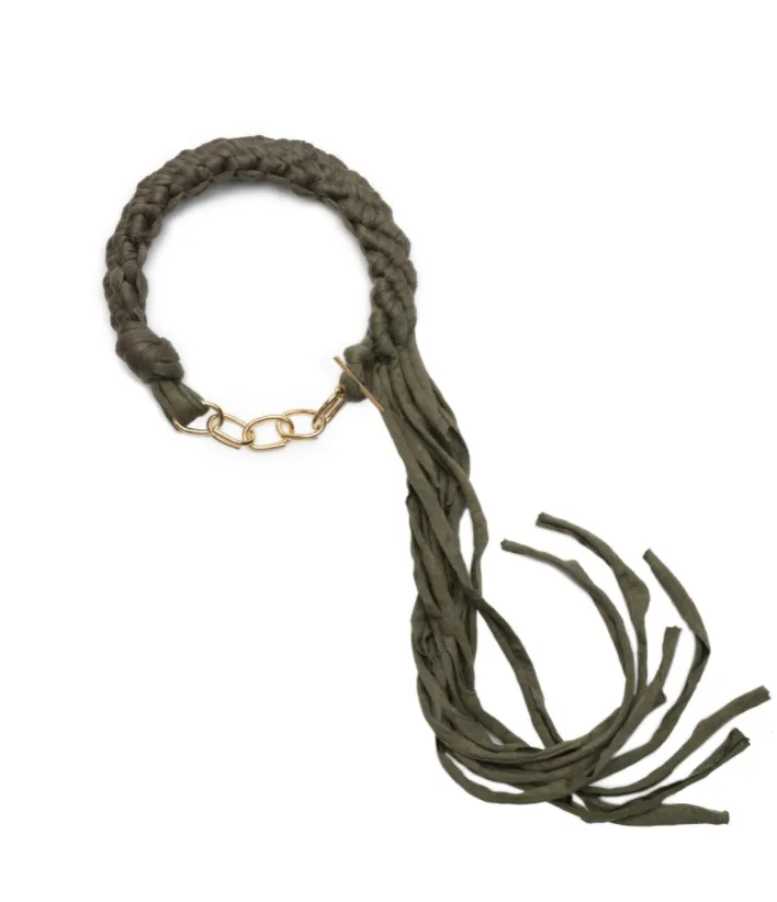Braided Chain Collar Green
