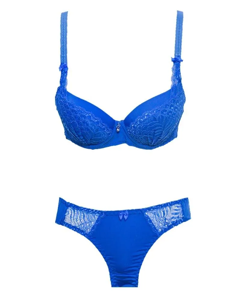 Bridal Blue 801621 Single Padded Bra Panty Set - By Senselle