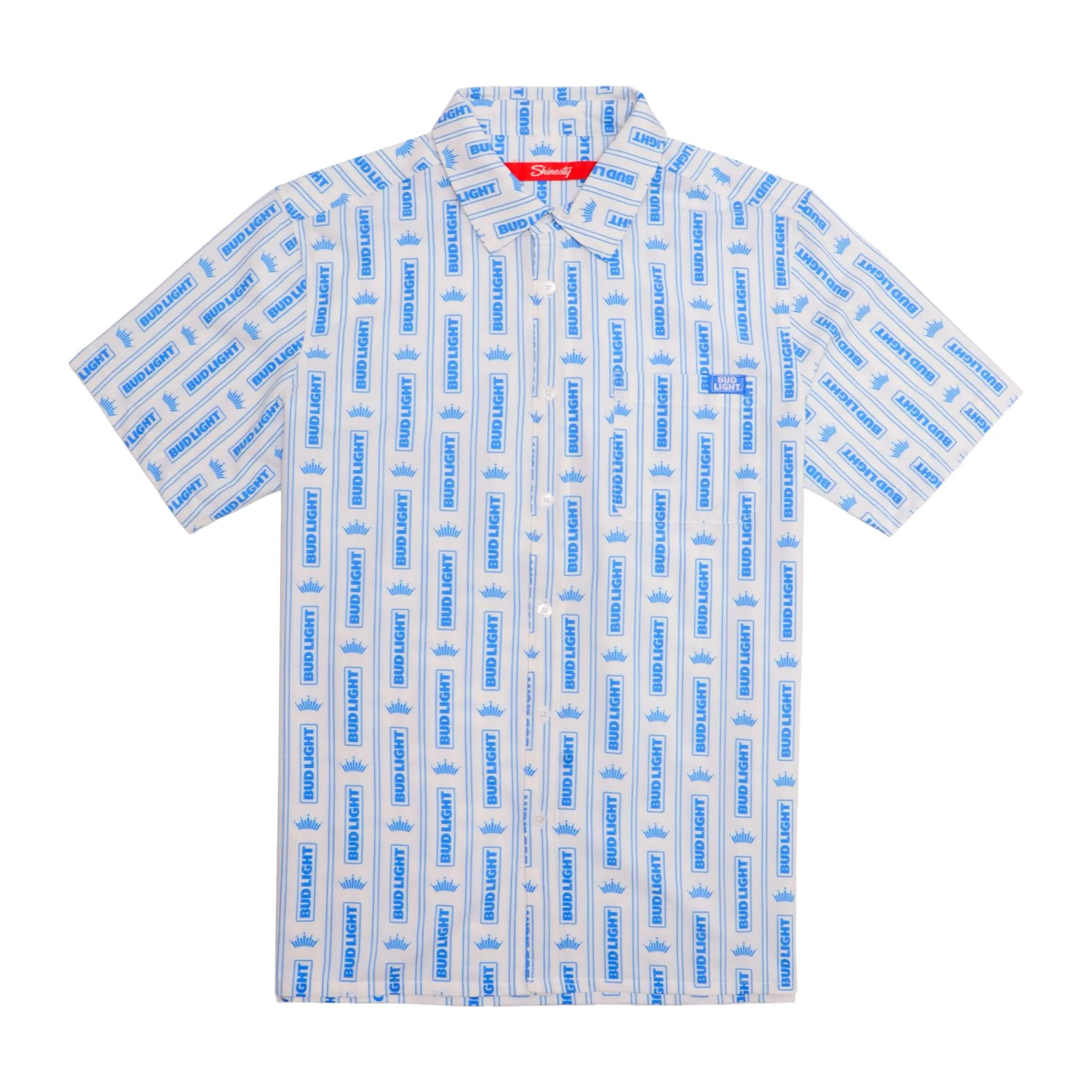 Bud Light Crown Striped Camp Shirt