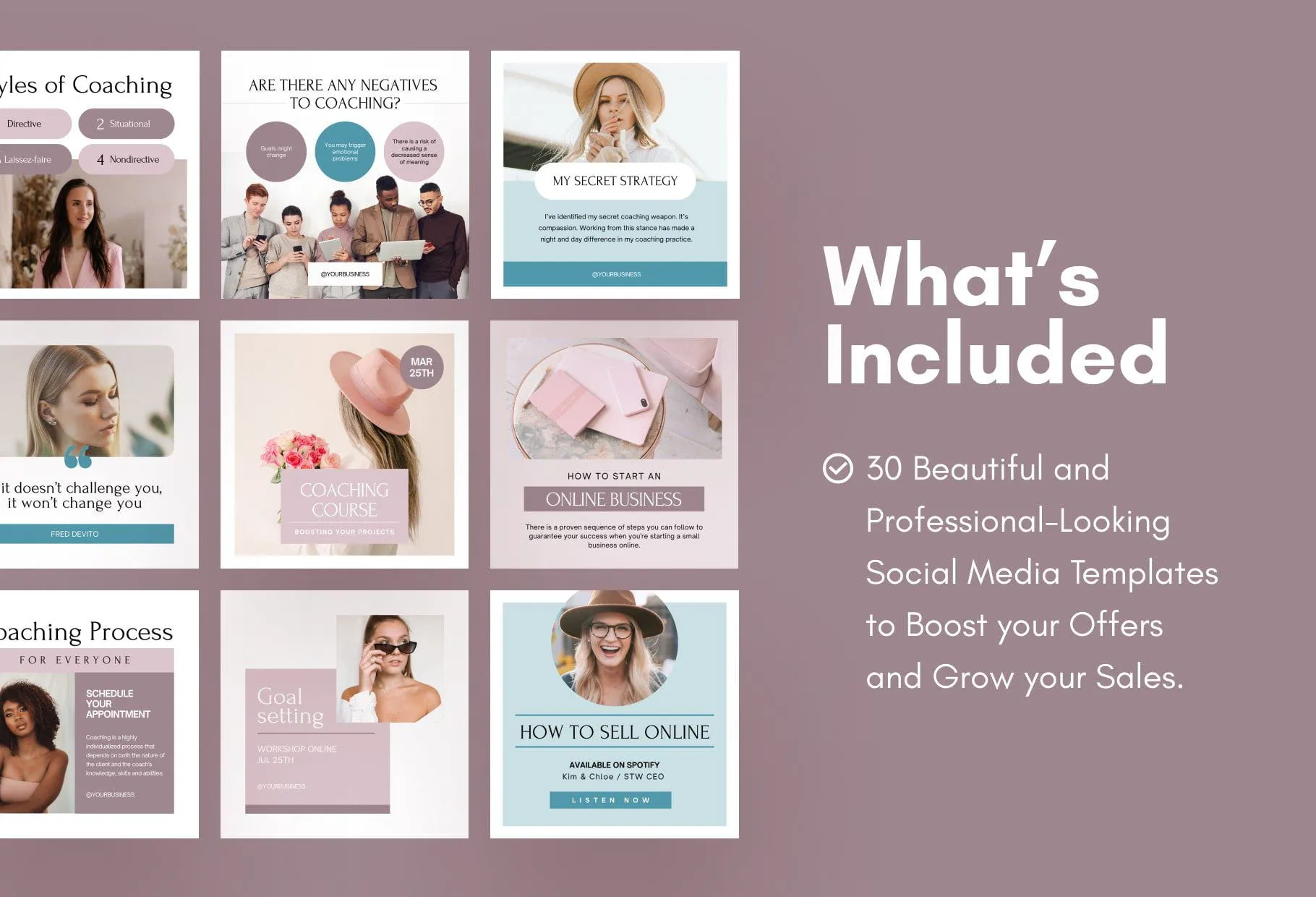 Business Coaching Instagram Post Canva Templates