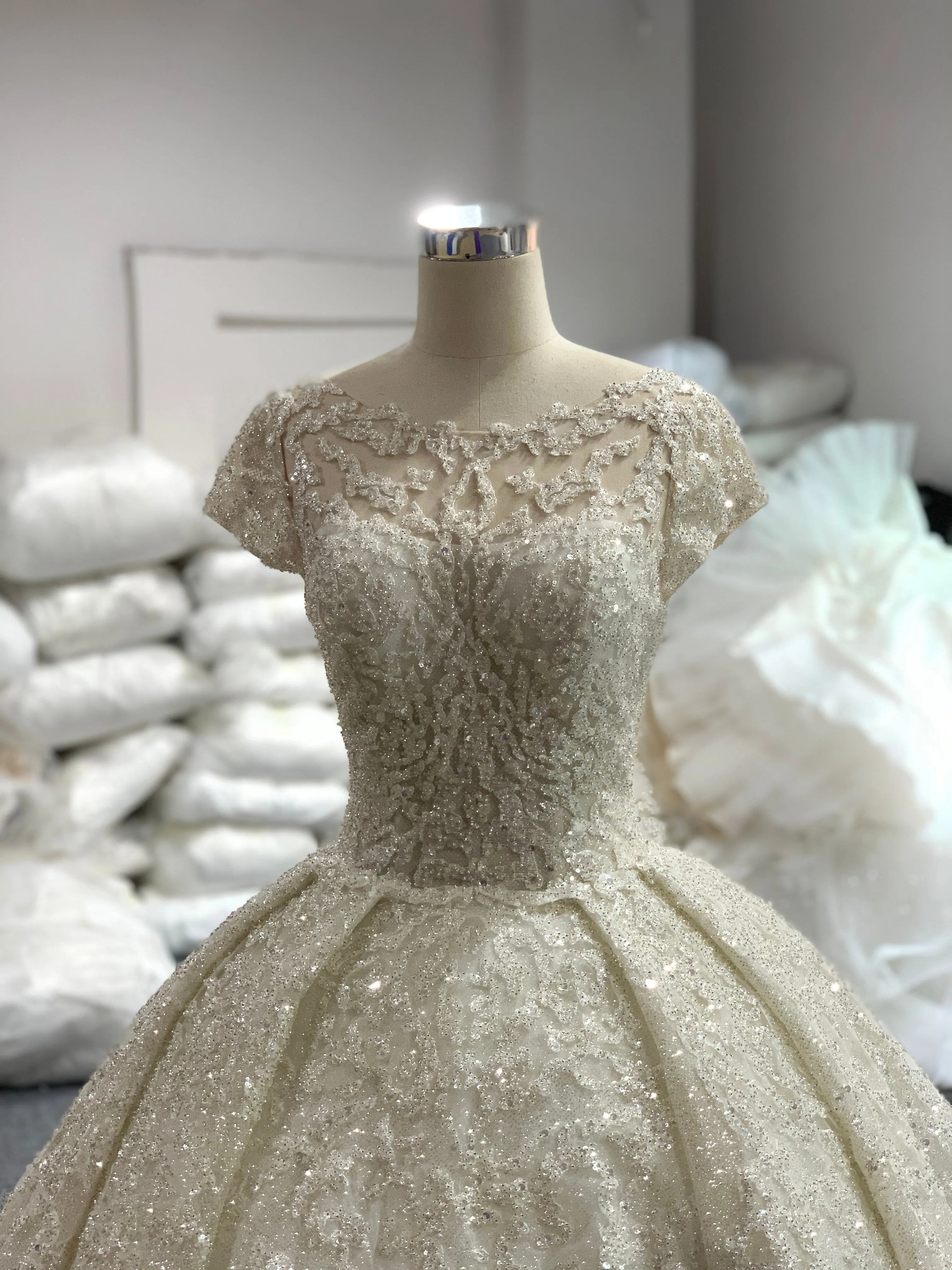 BYG 2020 sparkling portrait vintage bridal gown