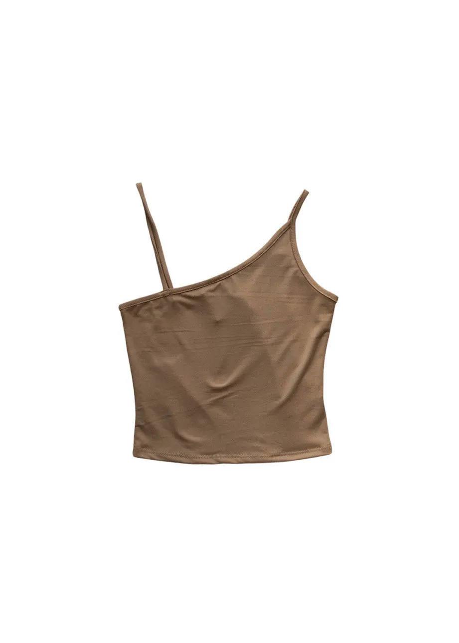 Cally Asymmetrical Cami Top - Beige