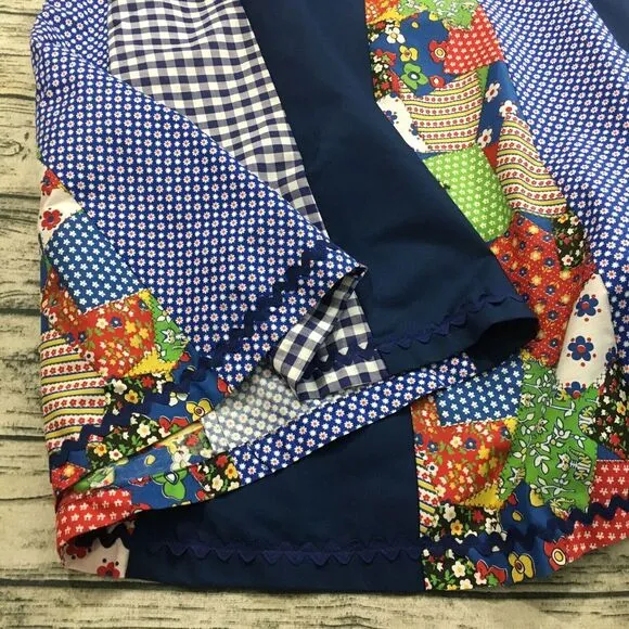 Carefree Fashions Vtg Colorblock Prairie Maxi Skirt XL (msrd)‎ Hippie Festival