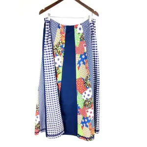 Carefree Fashions Vtg Colorblock Prairie Maxi Skirt XL (msrd)‎ Hippie Festival
