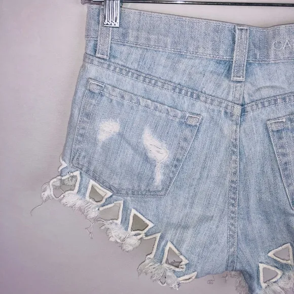 Carmar Triangle Cut Out Boho Festival Jean Shorts