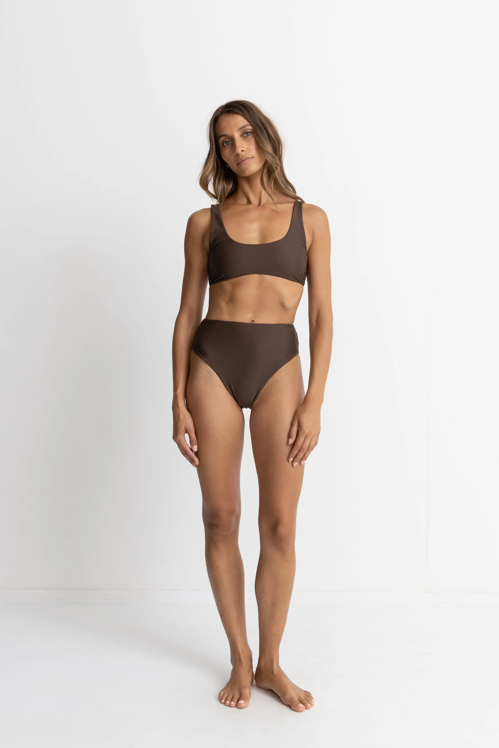 Classic Hi Waist Pant Chocolate