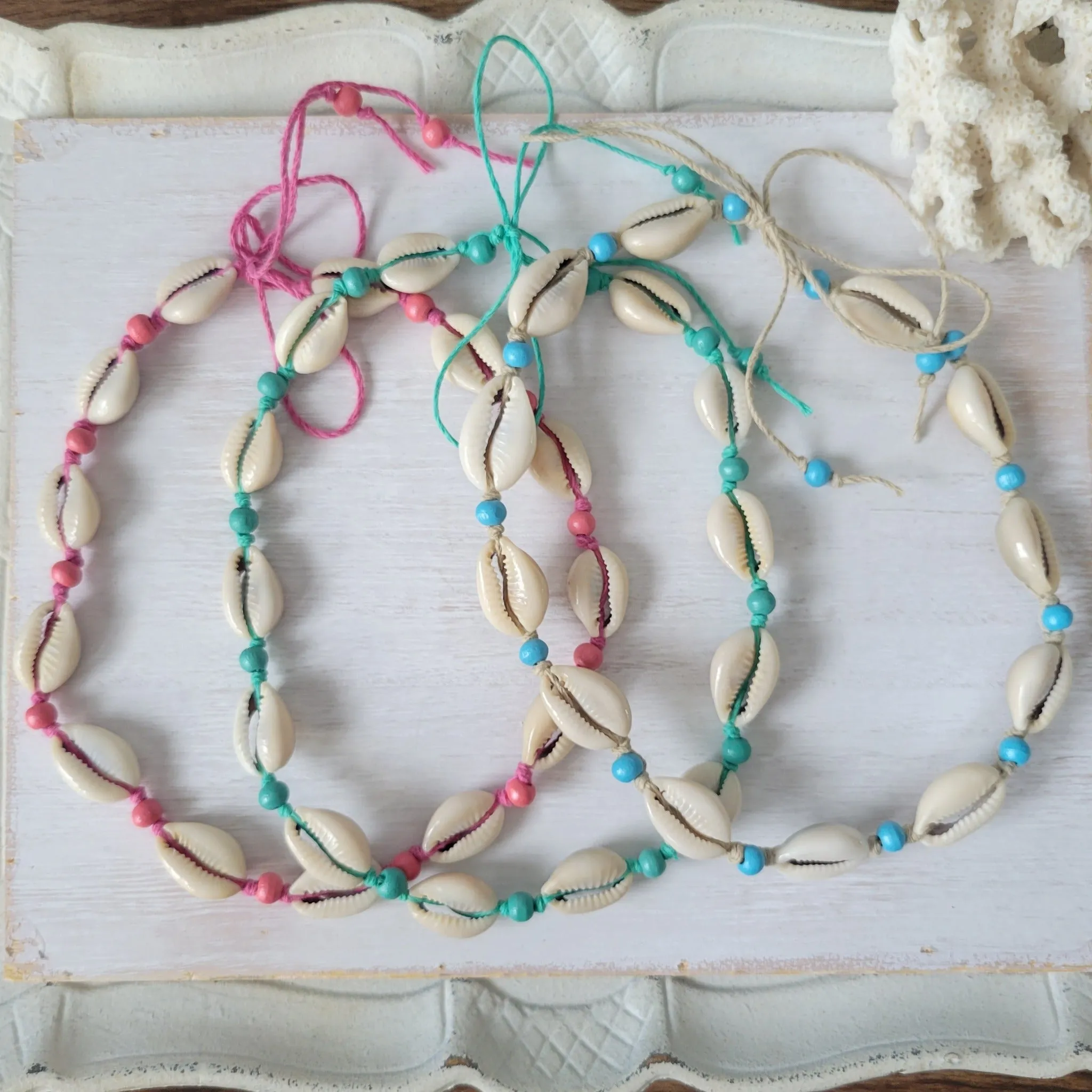 Colored Puka Shell & Bead Jewelry - Necklace, Bracelet or Anklet Options