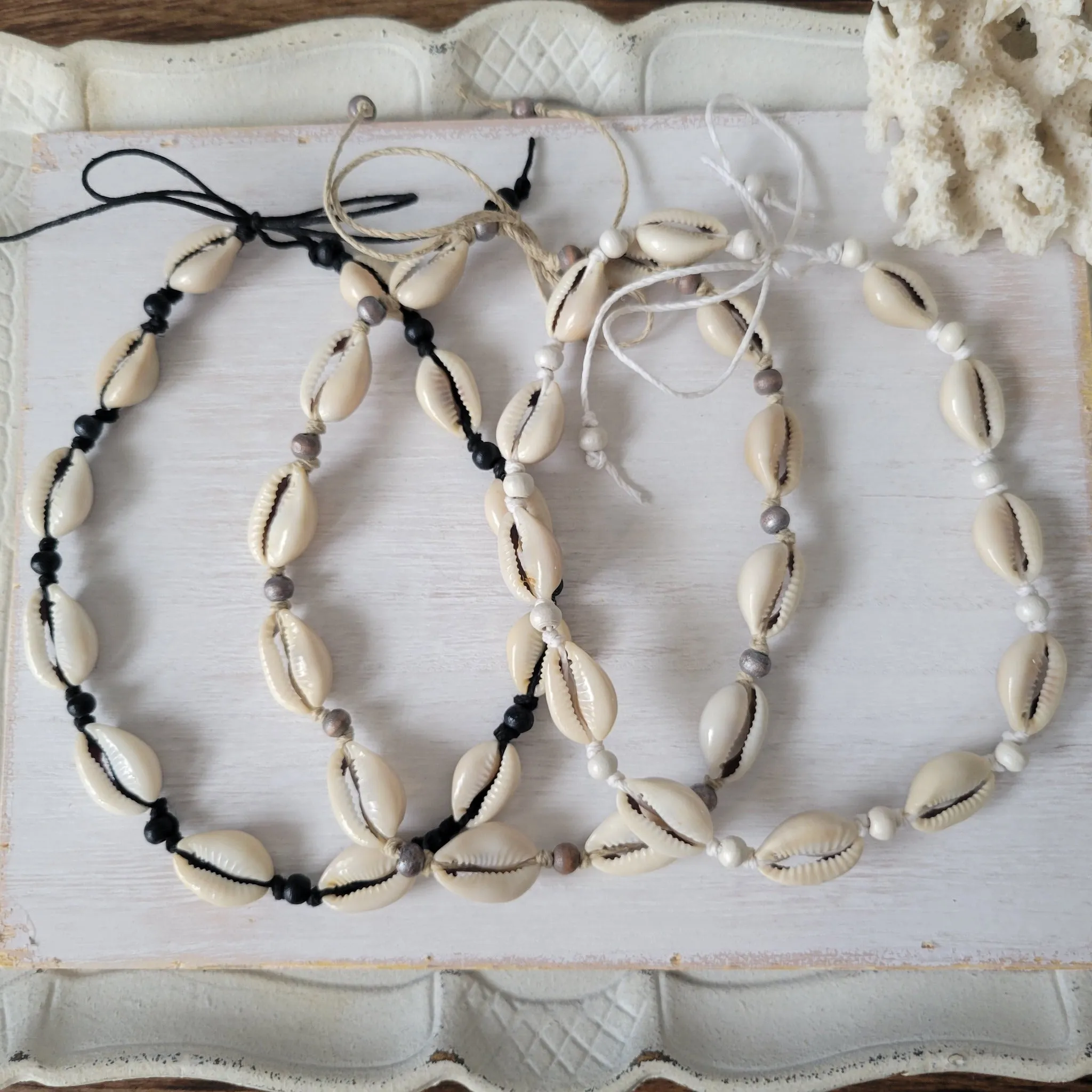 Colored Puka Shell & Bead Jewelry - Necklace, Bracelet or Anklet Options