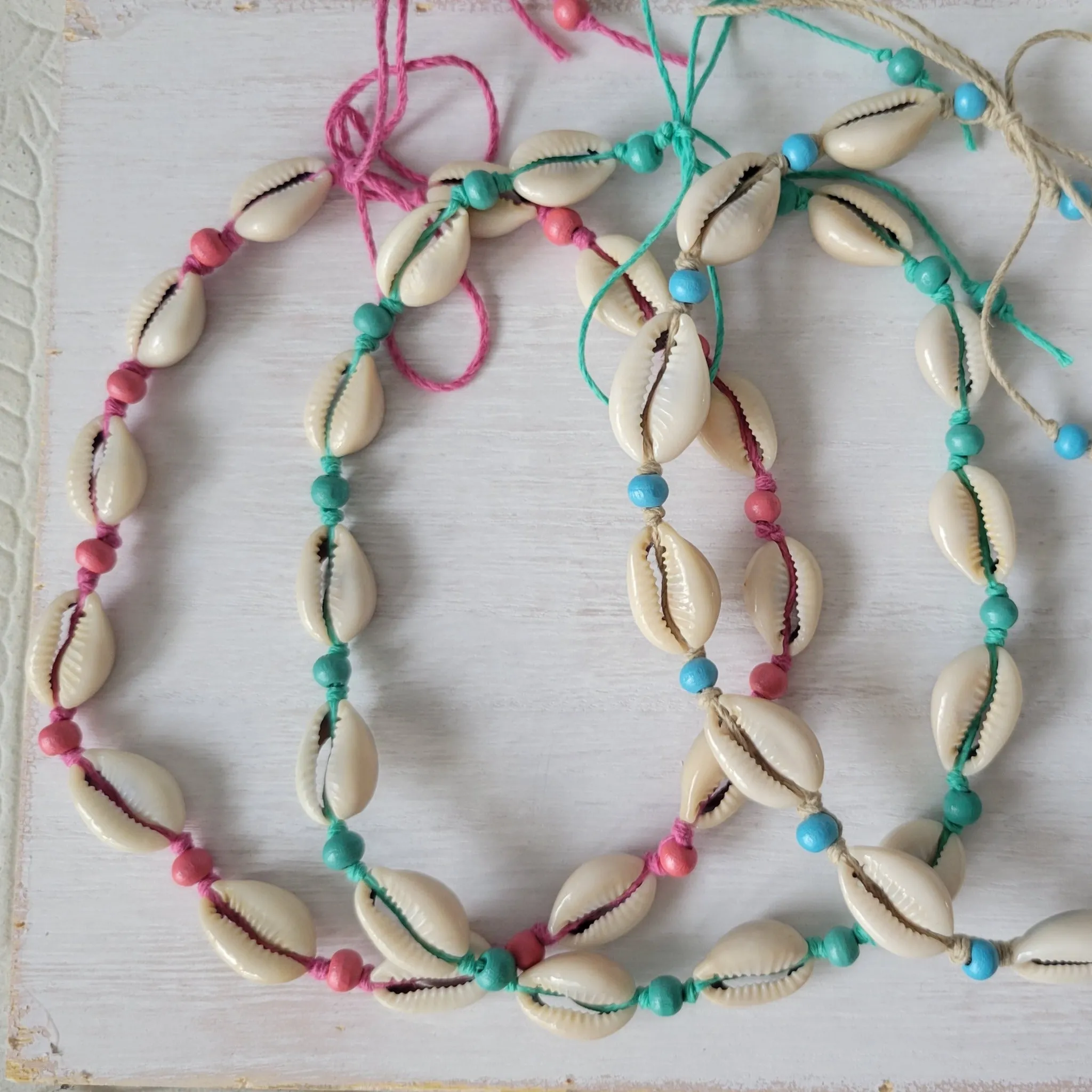 Colored Puka Shell & Bead Jewelry - Necklace, Bracelet or Anklet Options