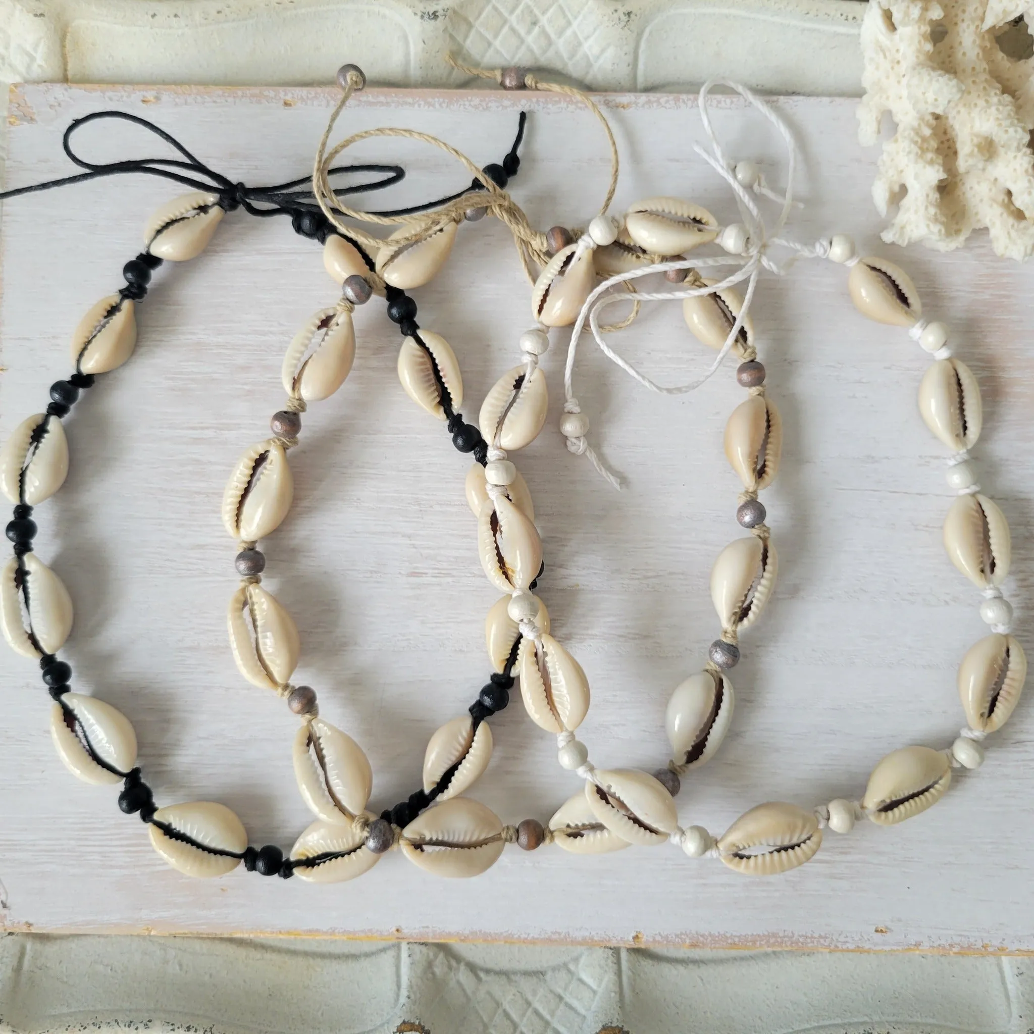 Colored Puka Shell & Bead Jewelry - Necklace, Bracelet or Anklet Options