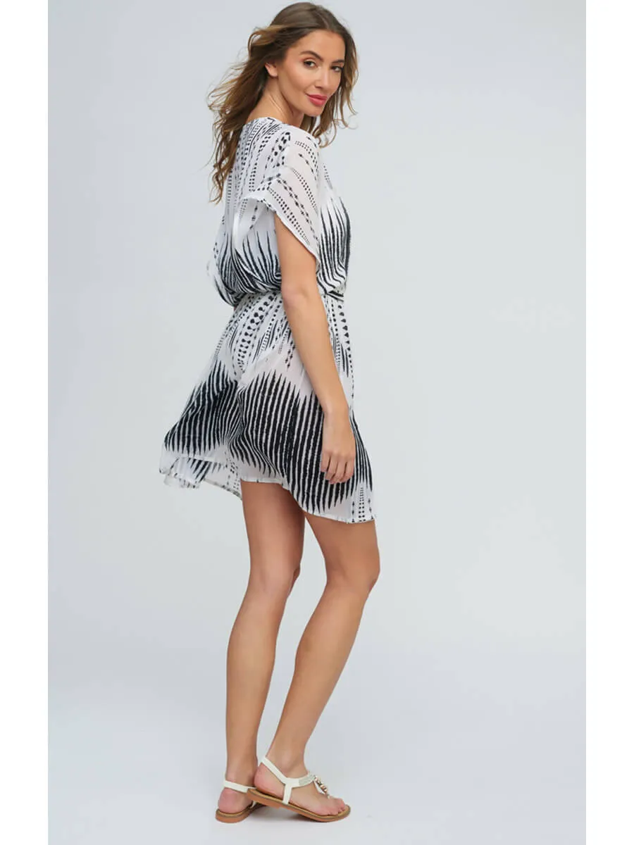 Corsica Dress in Black/White