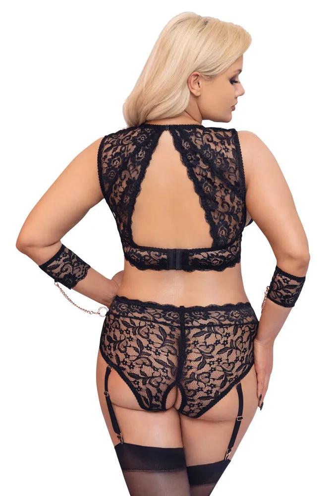 Cottelli Bondage Plus Size Lace Lingerie Set