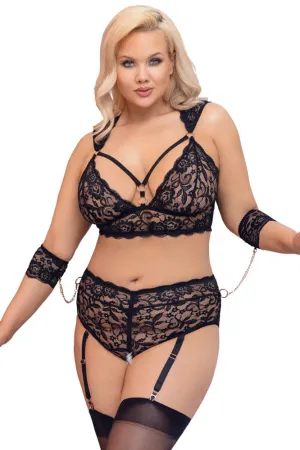 Cottelli Bondage Plus Size Lace Lingerie Set
