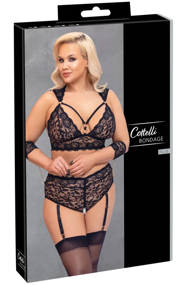 Cottelli Bondage Plus Size Lace Lingerie Set