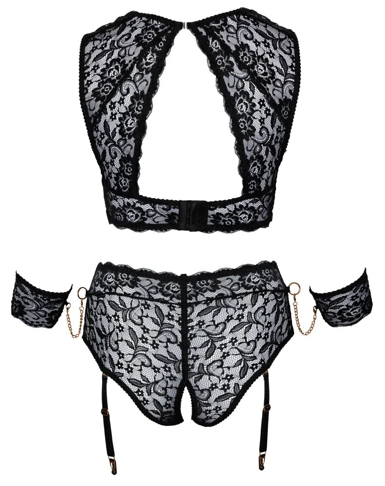 Cottelli Bondage Plus Size Lace Lingerie Set