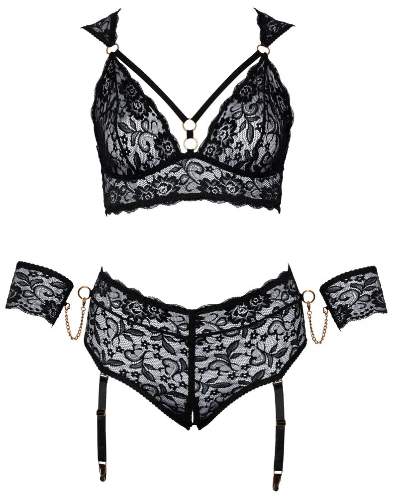 Cottelli Bondage Plus Size Lace Lingerie Set