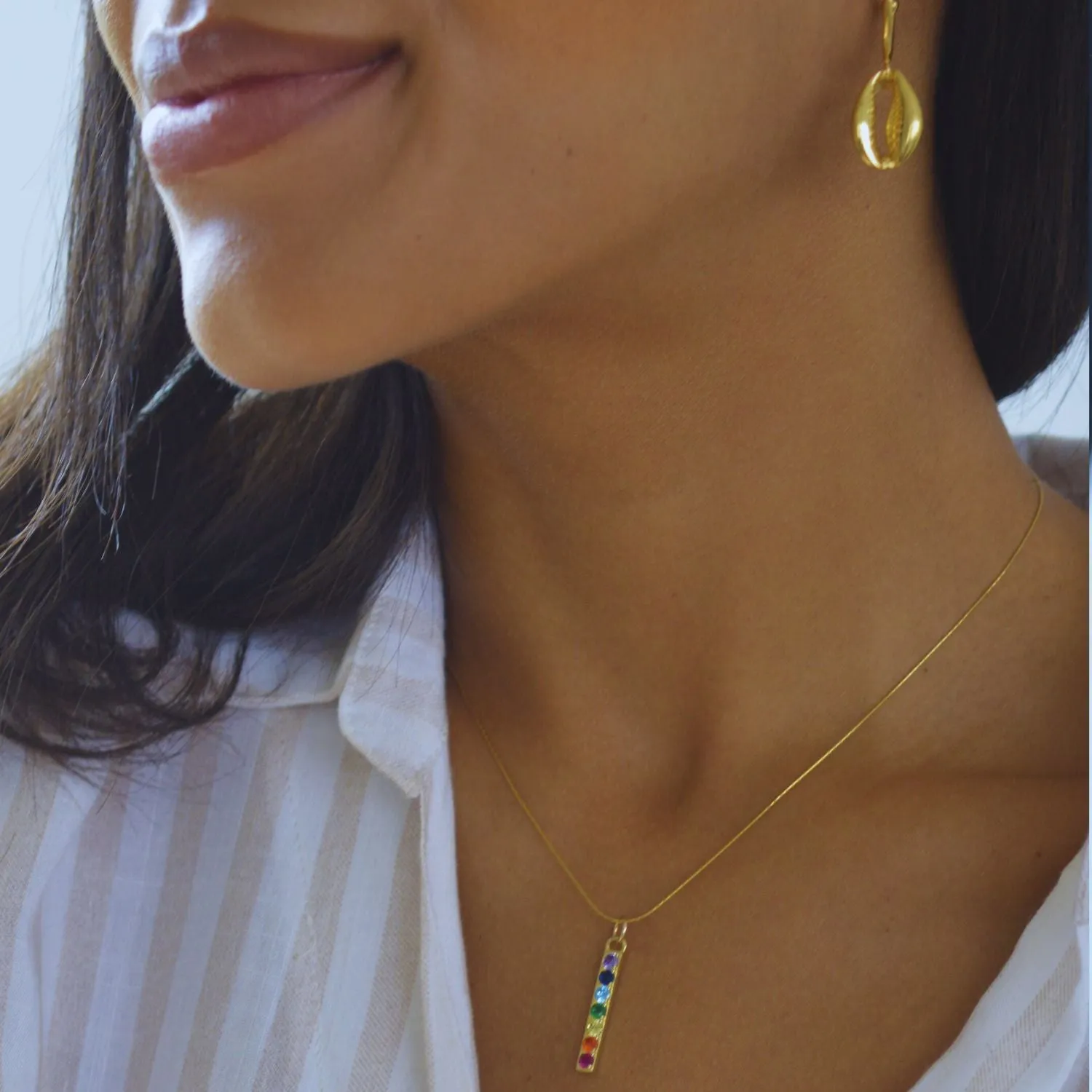 Cowrie Shell Hoop Earrings 18k Gold Over Sterling Silver