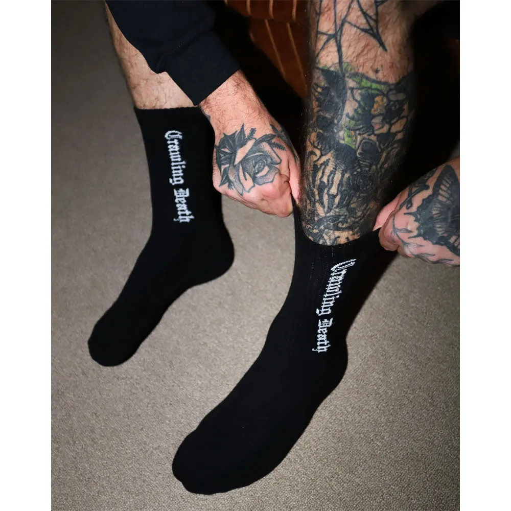 Crawling Death - Gothic Logo Socks Black