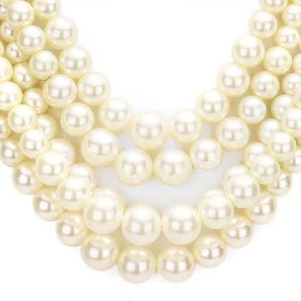 Cream Pearl (faux) Necklace & Earring Set