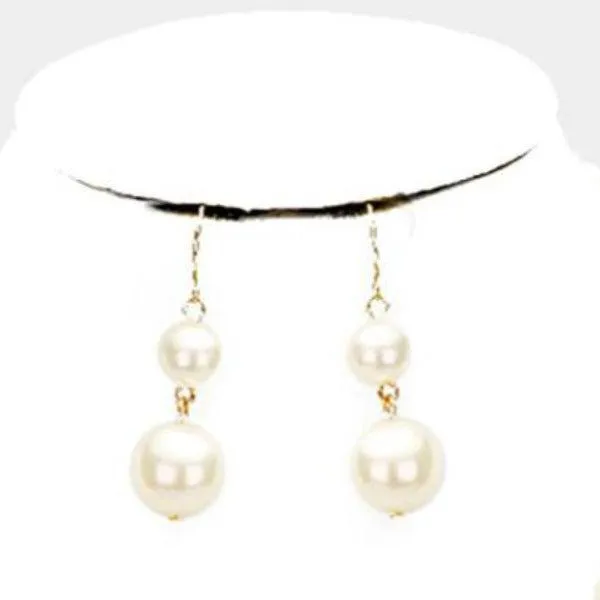 Cream Pearl (faux) Necklace & Earring Set